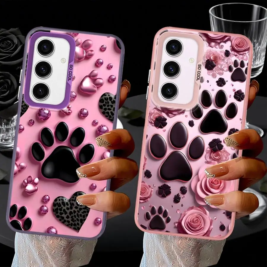 

Pink Pet Paw Print Pattern Phone Cover Case for Samsung Galaxy A17 A52 A16 A34 A23 A71 A32 A36 A54 A12 A25 A73 A72 A14 A56 A13