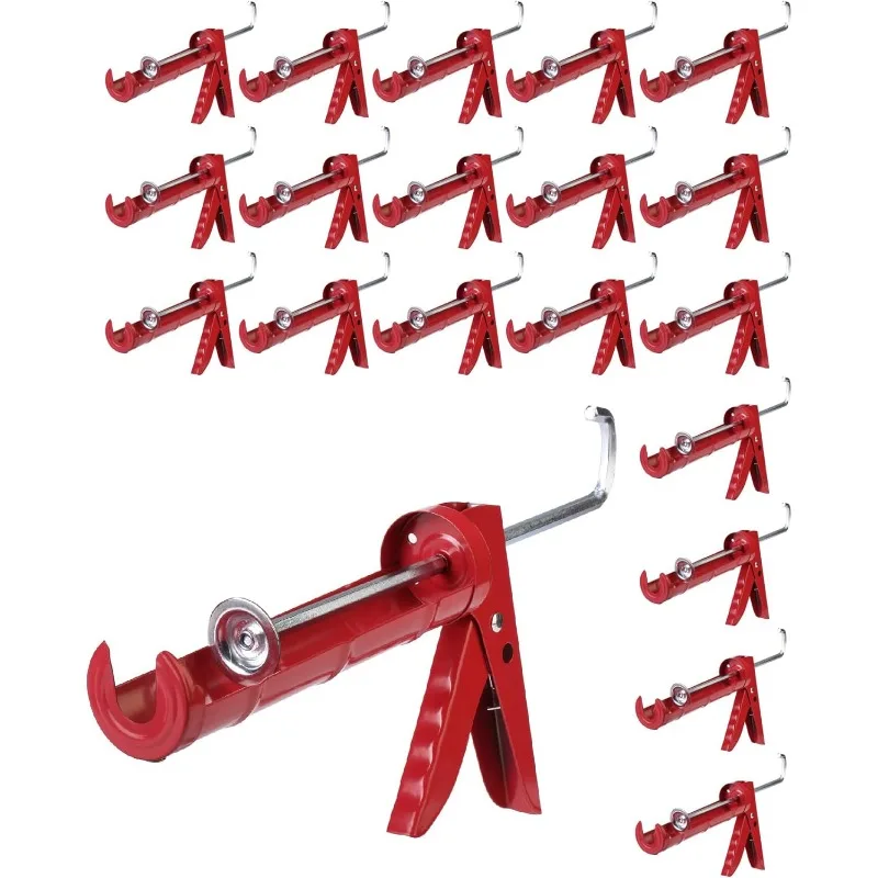 Bates-Caulking Gun, 10:1 Thrust Ratio, 20 Pack, Red, Caulking Tool Gun, Caulk Gun No Drip, Hand Caulking Guns, Silicone Gun