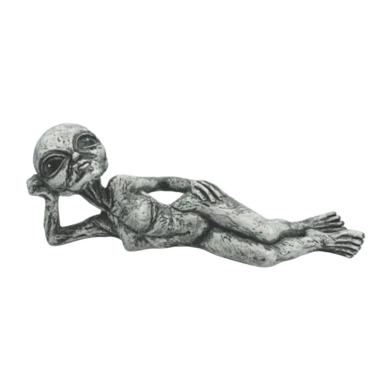 Alien-Gartenskulpturen und Statuen, Alien-Harzstatue, Ornament, Hof, beste Kunstdekoration für drinnen und draußen, Zuhause oder Büro, Sammlerstück