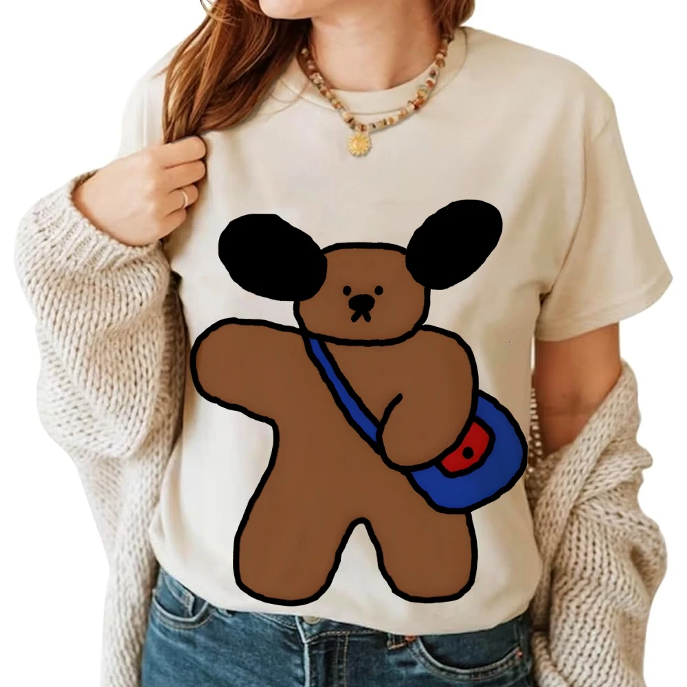 

Women's Fashion Graphic Print Women's Tee Trendy Cute little bear pattern Women's Graphic T-Shirt 2025 Vintage Oversized Casual