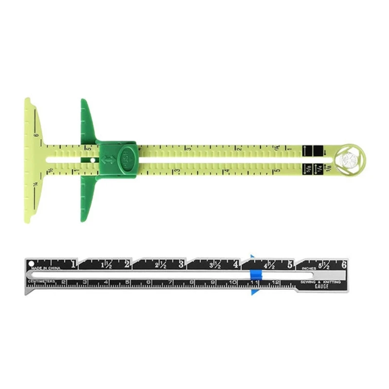 M6CF Sliding Gauge DIY Tool Home Seam Ruler Measuring Gauge Quilting Tailors Ruler
