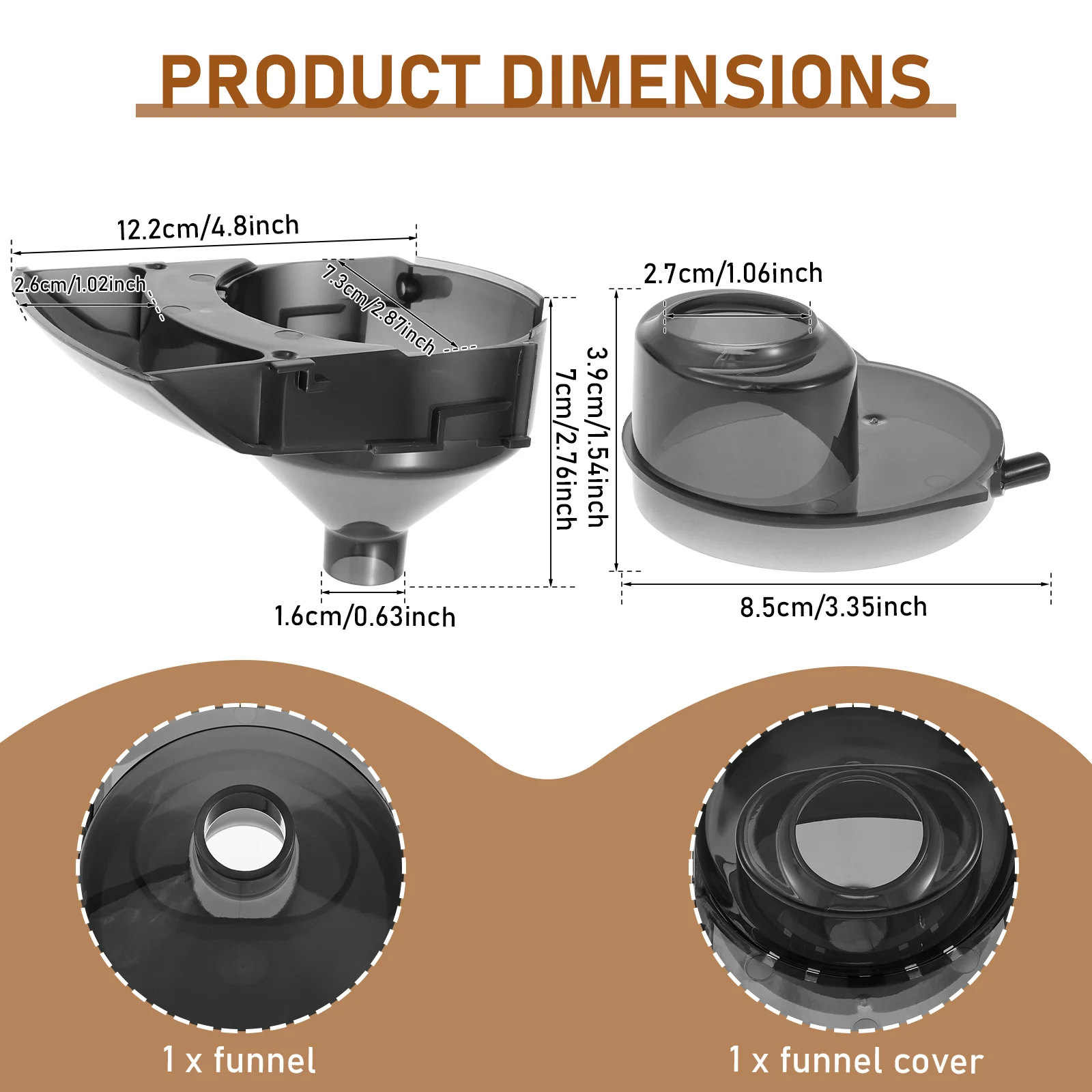 قمع موزع مسحوق حليب الأطفال، قمع بديل لآلة مسحوق الحليب PP لنماذج WiFi المتقدمة والمحترفين فقط