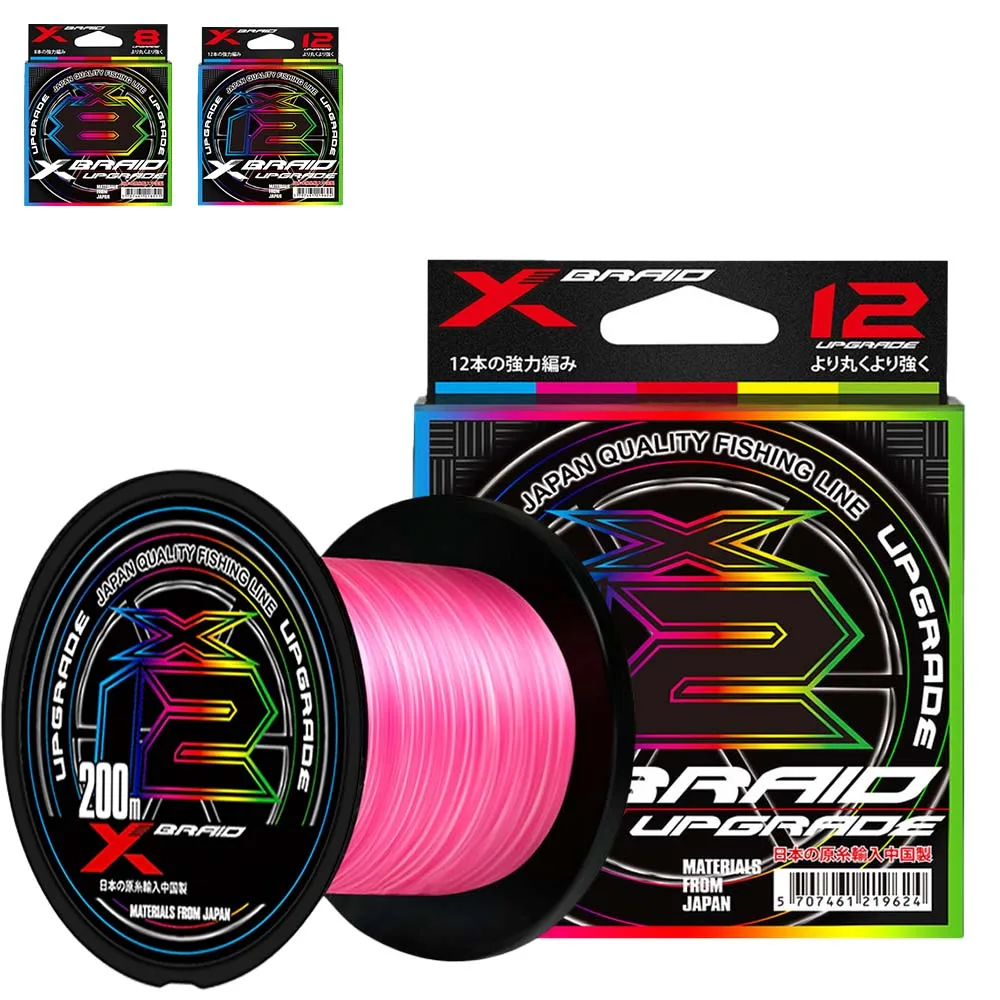 

100%Original Japan X-BRAID UPGRADE X8 Braid Fishing Line Pink White 8 strands Super 14LB-80LB SEA Fishing PE Line 500M 1000M