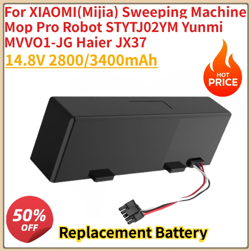 Vacuum Cleaner Battery 14.8V 2800/3400mAh for XIAOMI(Mijia) Sweeping Machine Mop Pro Robot STYTJ02YM Yunmi MVVO1-JG Haier JX37