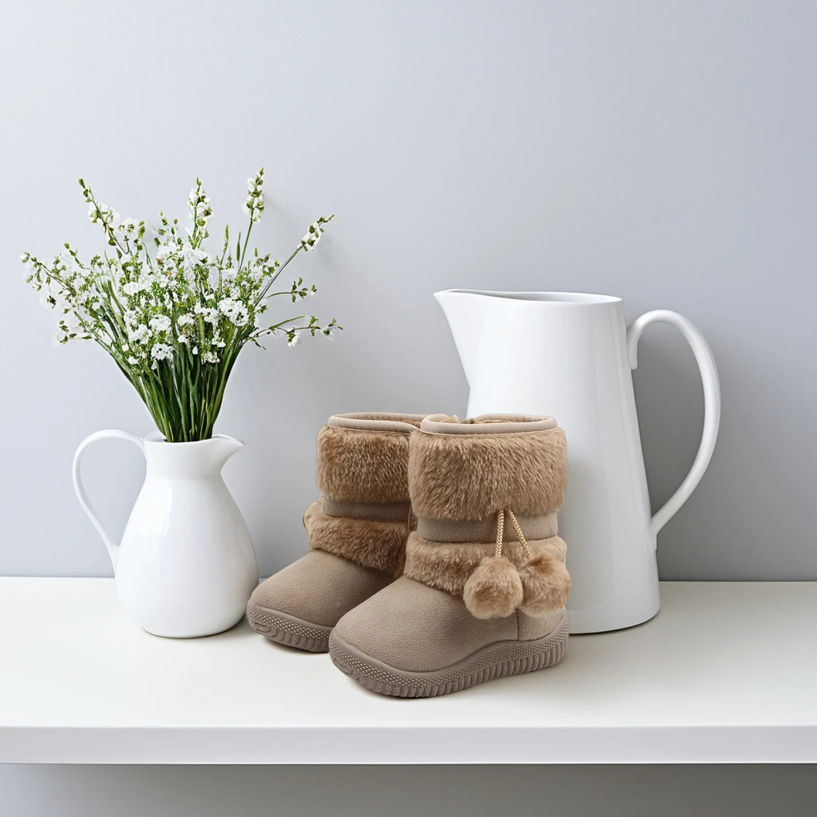 

Winter Warm Boots 21 Sizes Soft Sole Toddler Boots For Girls Snow Shoes Prewalker Girls Cotton Shoes Fleece Child Boot