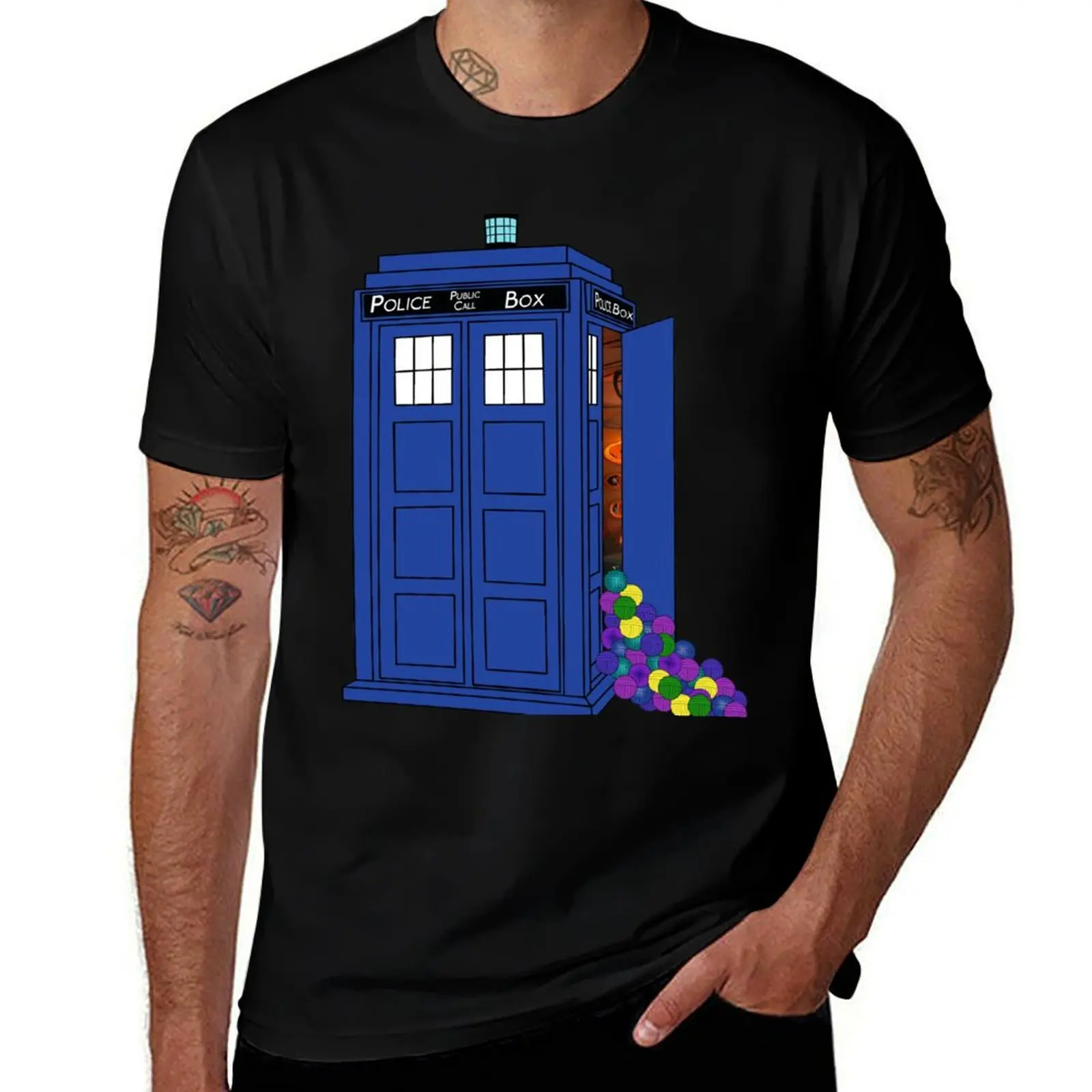 

Police Box Yarn Box T-Shirt cheap stuff oversized t shirt shirts graphic tees oversized mens white t shirts