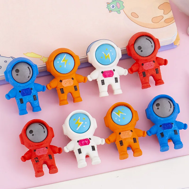 Kawaii kartun astronot penghapus lucu ruang karet pria penghapus pensil untuk anak-anak hadiah alat tulis sekolah kosmonot perlengkapan siswa