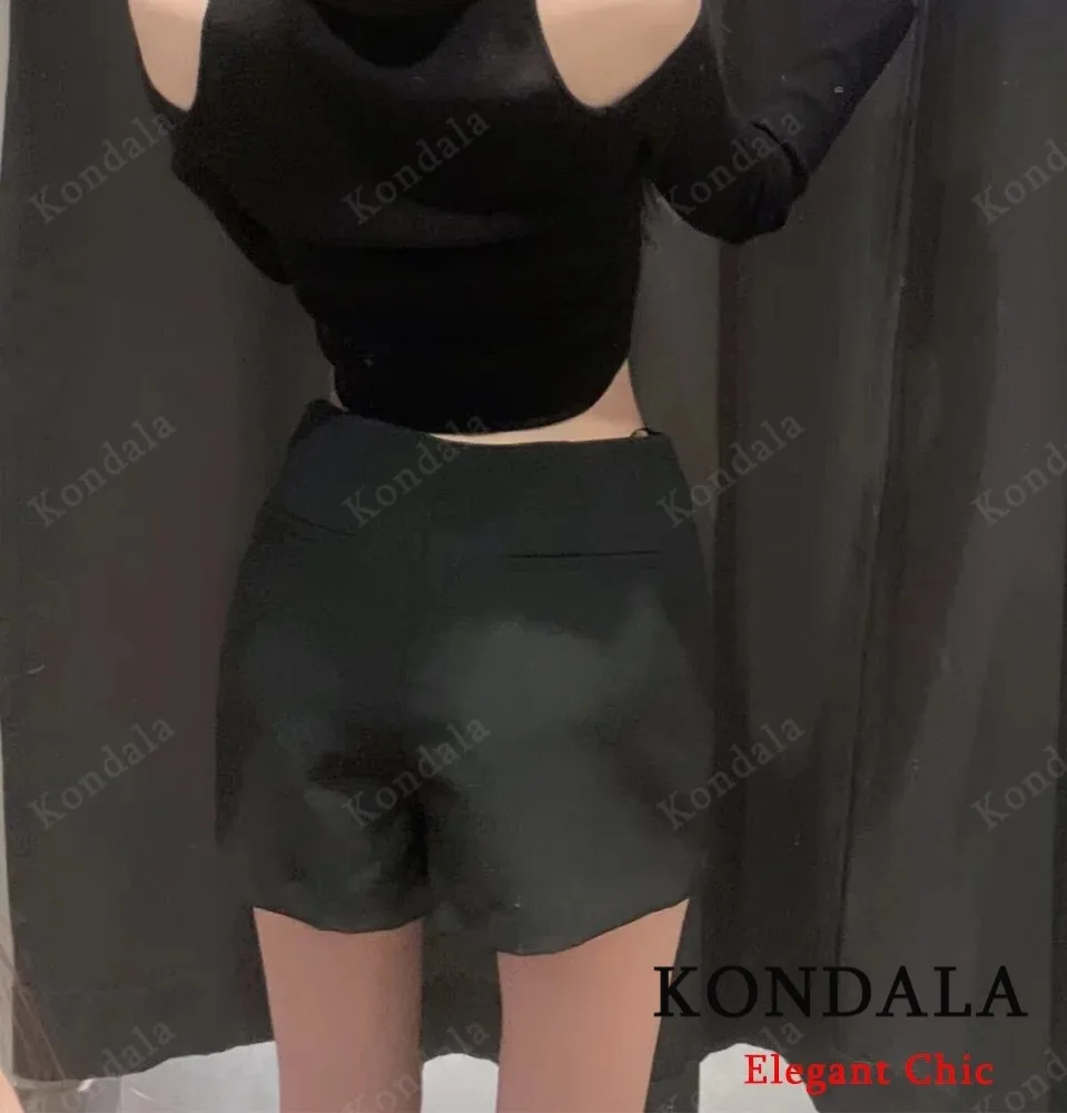 KONDALA Women Skort High Waist Skirt Pants Brown Asymmetric Shorts New 2025 Spring Summer Fashion Casual Pink White Skort