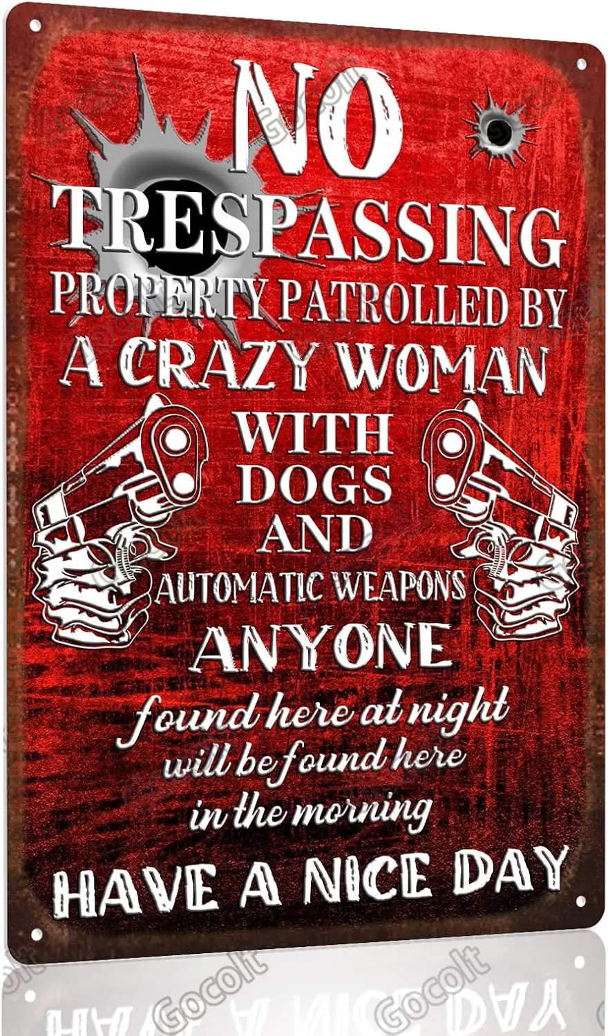 No Trespassing Signs Private Property No Soliciting Yard Sign Beware Of Dog Warning For House Door Home Protected Sign - Extra T