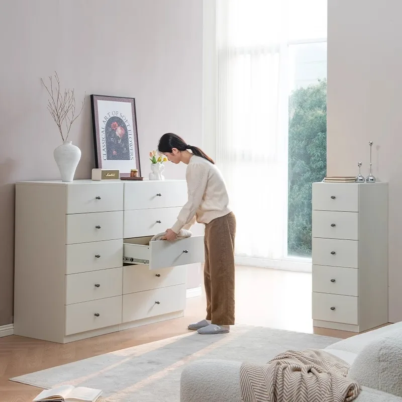 Bedroom simple modern bedside storage cabinet metal steel five-bucket chest of drawers floor-to-ceiling bedside storage cabinet