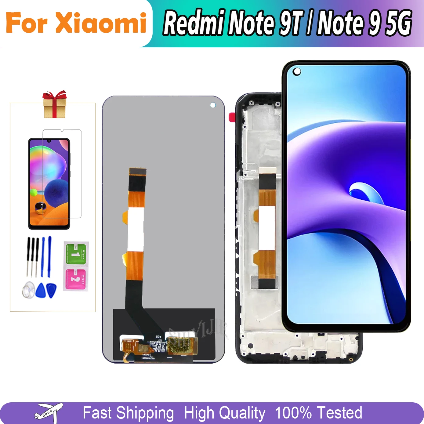 

6.53" Original LCD For Xiaomi Redmi Note 9T M2007J22G Display Touch Screen Digitizer For Redmi Note 9 5G M2007J22C LCD Assembly