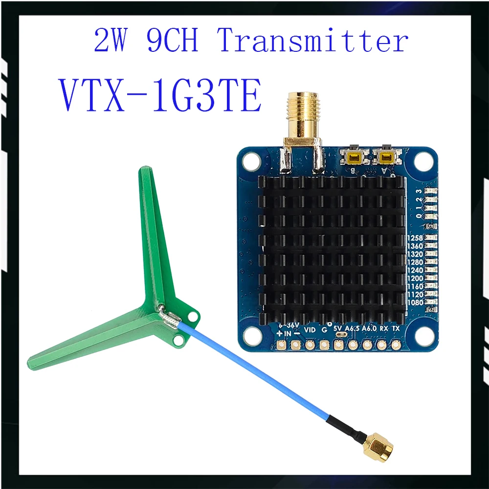 Video Transmitter 2W VTX-1G3TE 1.2GHz 1.3GHz 2000mW 9CH With Tramp VTX Control For FPV Long Range Drones