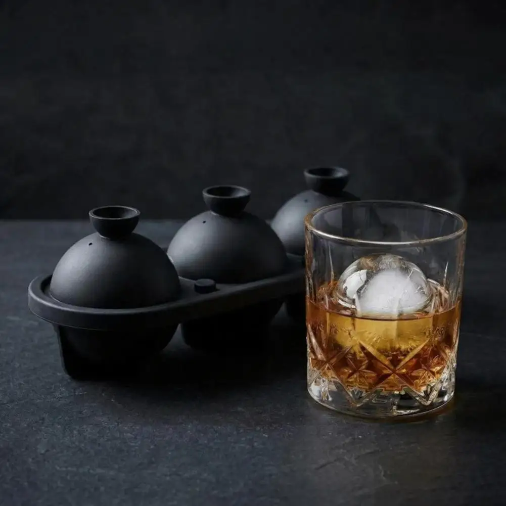 Thickened Silicone Ice Mold Tennis Ball Ice Cube Mold Tennis Ball Silicone Ice Cube Tray 3-cavity Whiskey Sphere for Cocktails