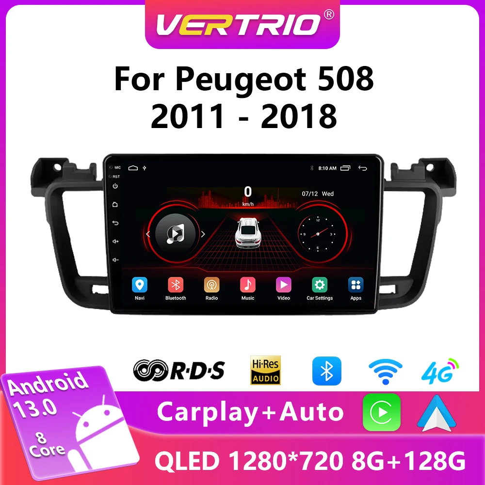 

2din Android Autoradio for Peugeot 508 508SW 2011 - 2018 Car Radio Multimedia Video Player GPS Navi Head Unit Carplay 4G RDS DSP