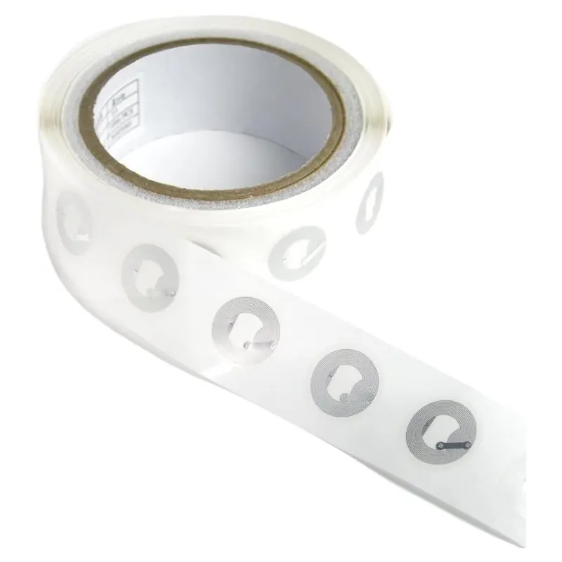 Blank Tags 100 PCS Round Stickers-NTAG213 Chip, Adhesive RFID Tags, Rewritable 137 Bytes Memory Labels