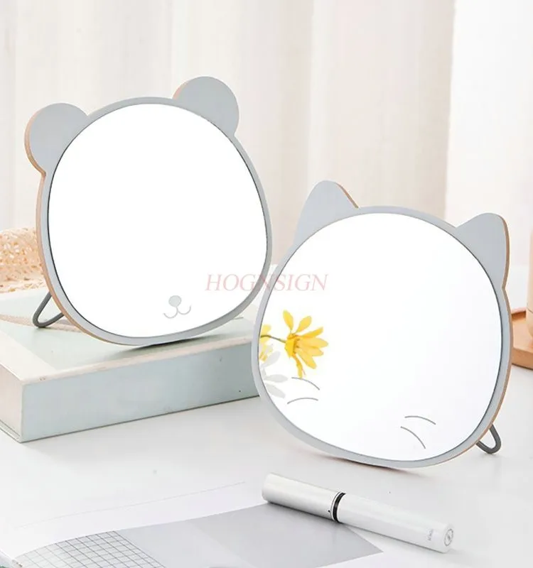 Espelho de maquiagem espelho quarto desktop penteadeira espelho dobrável espelho portátil