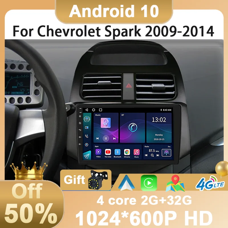 

Factory price Android 10 Car Stereo Radio For Chevrolet Spark Beat Matiz Creative 2009 - 2014 Carplay Auto Multimedia Video Play