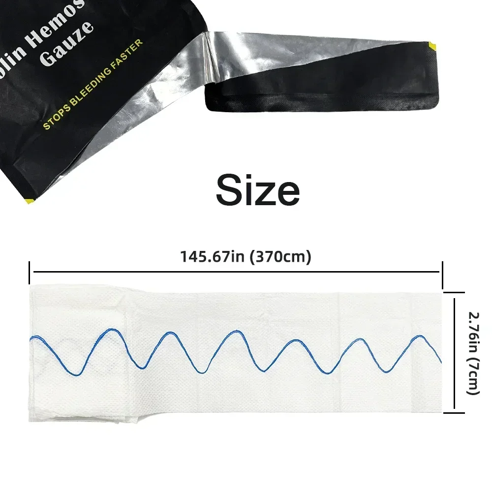 Taktische Kaolin Blutstillende komprimierte Gaze Notfall Outdoor Bindung Feste Bandage Erste-Hilfe-Set Blutungen Trauma Wundauflage – Detail 6