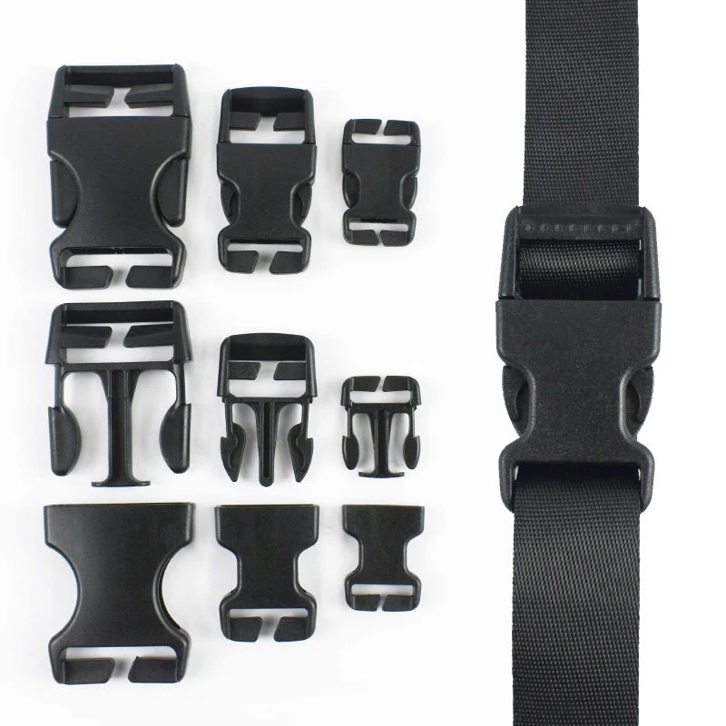 5-20Pcs 20/25/38mm Quick Release Buckle Strap Fastener Clips Dog Collar Webbing Tape Closure Belt Buckles Backpack Adjuster Hook
