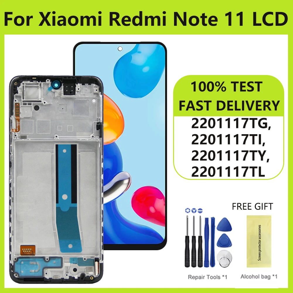 6.43'' Super Amoled for Xiaomi Redmi Note 11 2201117TG Lcd Display Digital Touch Screen with Frame for Redmi Note 11 Screen