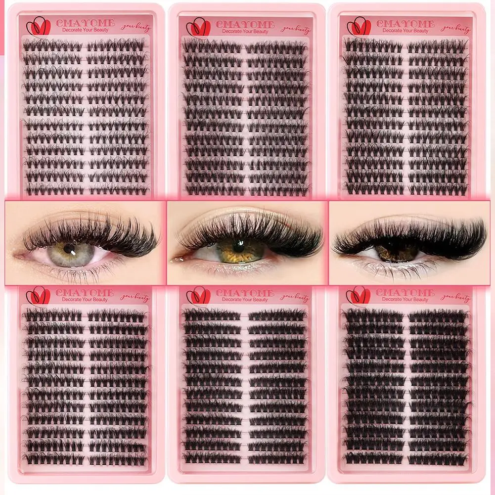 Faux-cils à grappe unique, segmentés, denses, Extension de cils européens, Kit de Style américain et outil de maquillage pour bricolage, Y8Z2
