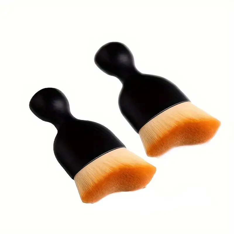 2Pcs Makeup Brush Multifunctional Wine Cup Brush Car Dust Removal Curve Brush Wave Type Powder Foundation Brush Beauty Tools