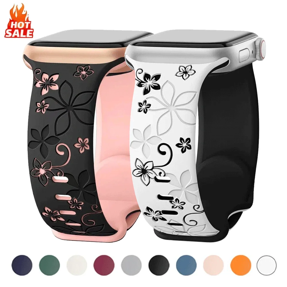 Graviertes Armband Silikonband für Apple Watch 46 mm 40 mm 44 mm 41 mm Ultra 3 49 mm 45 mm 42 mm für iWatch Serie 11 10 9 8 7 6 5 4 SE 3