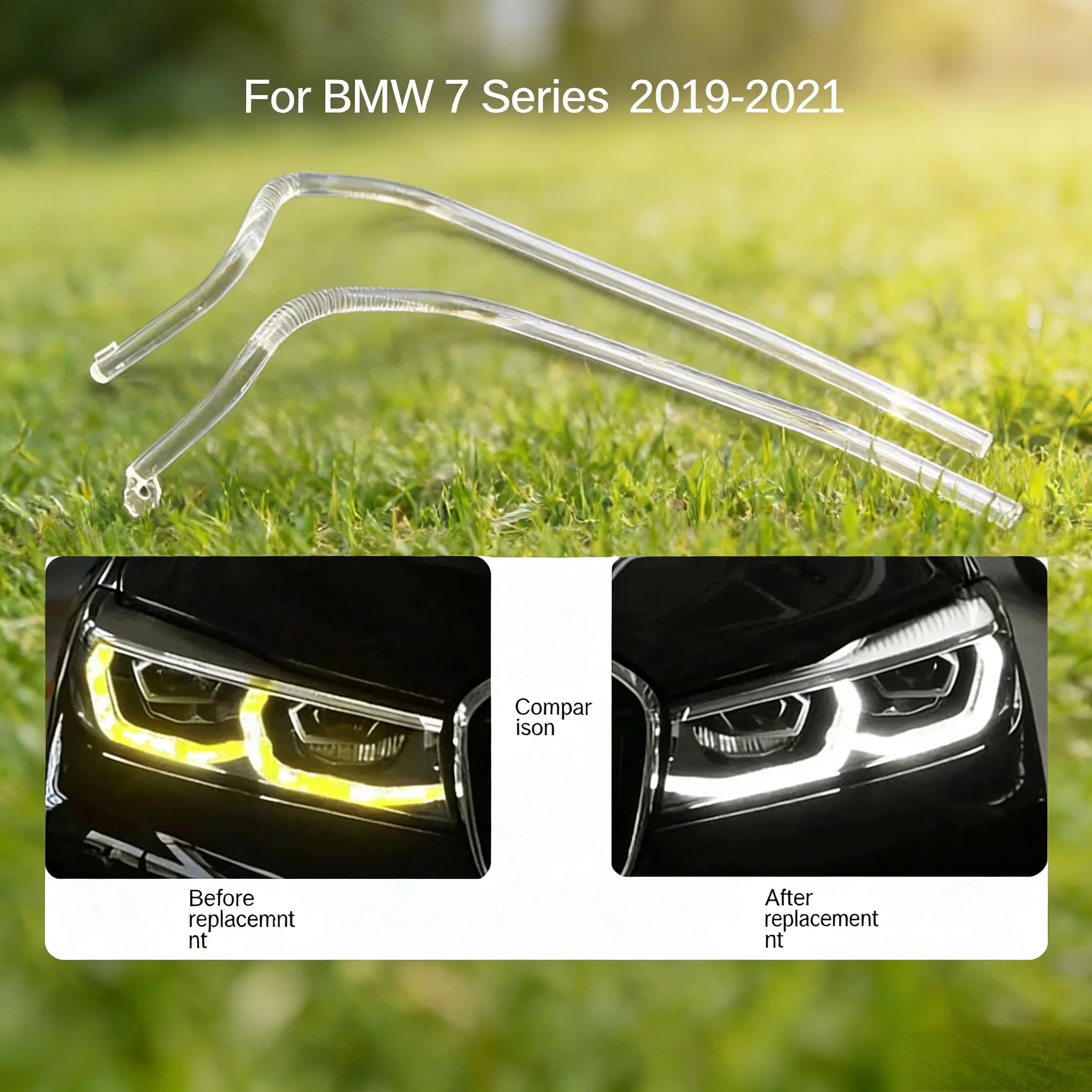 

For BMW 7 Series G12 G11 2019-2021 LED DRL Light guide plate Light guide tube Headlight Daytime Running Light Guide Angel Eye
