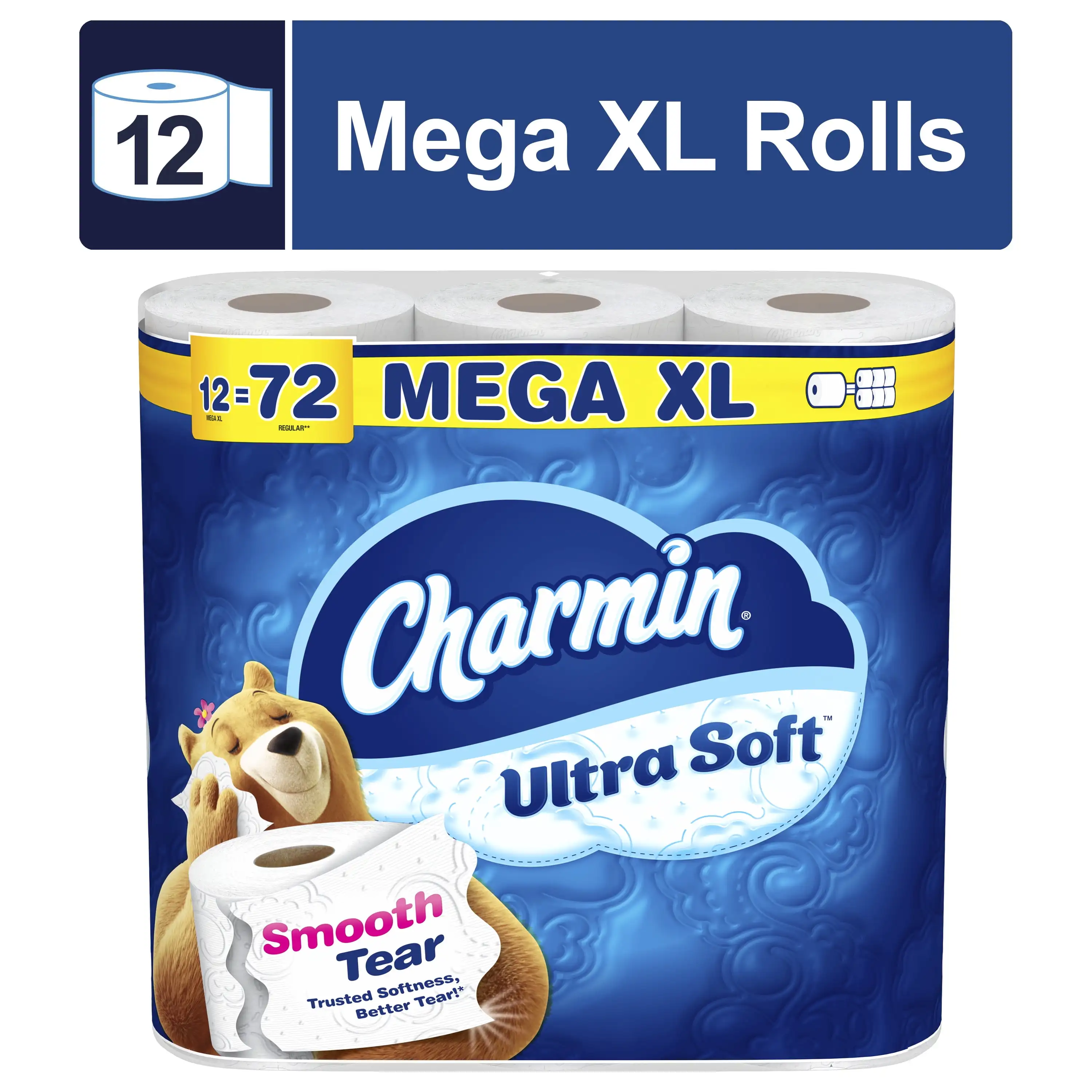 Ultra Soft Toilet Paper 12 Super Mega Rolls, 336 Sheets per Roll Durable Keep gentle suitable for home or apartment