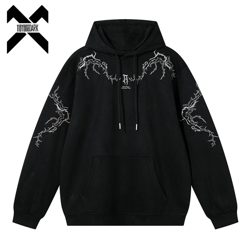 

Vintage Embroidered Hoodie for Men Suede Loose Fit Casual Hooded Sweatshirt Student Streetwear Tops