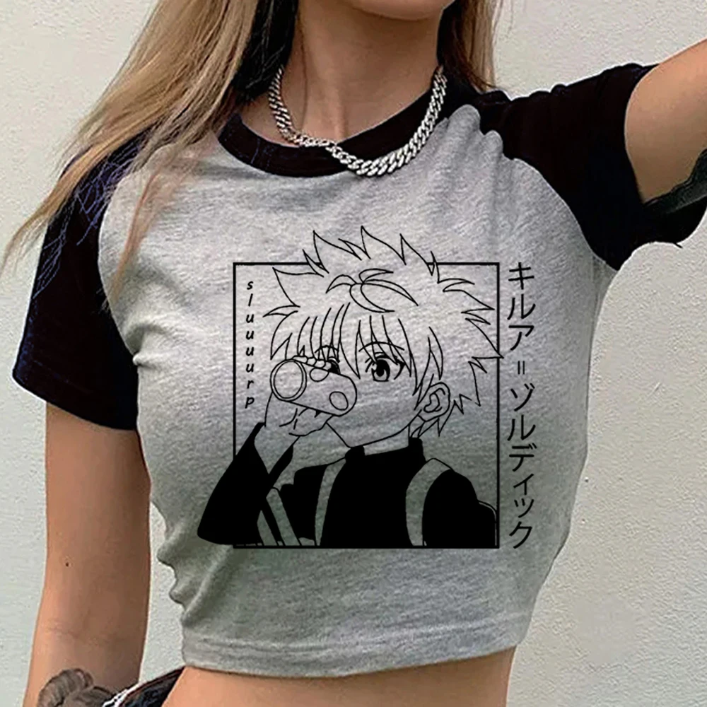 Hunter x Hunter Crop-Top Shoujo Gothic Anime Japan Sommer Harajuku Top T-Shirts Grafik Gyaru Kawaii süß Vintage – Detail 8