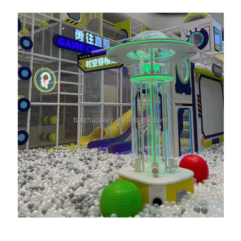 Attractive interactive fountain game console with LED lights and music for indoor playgrounds