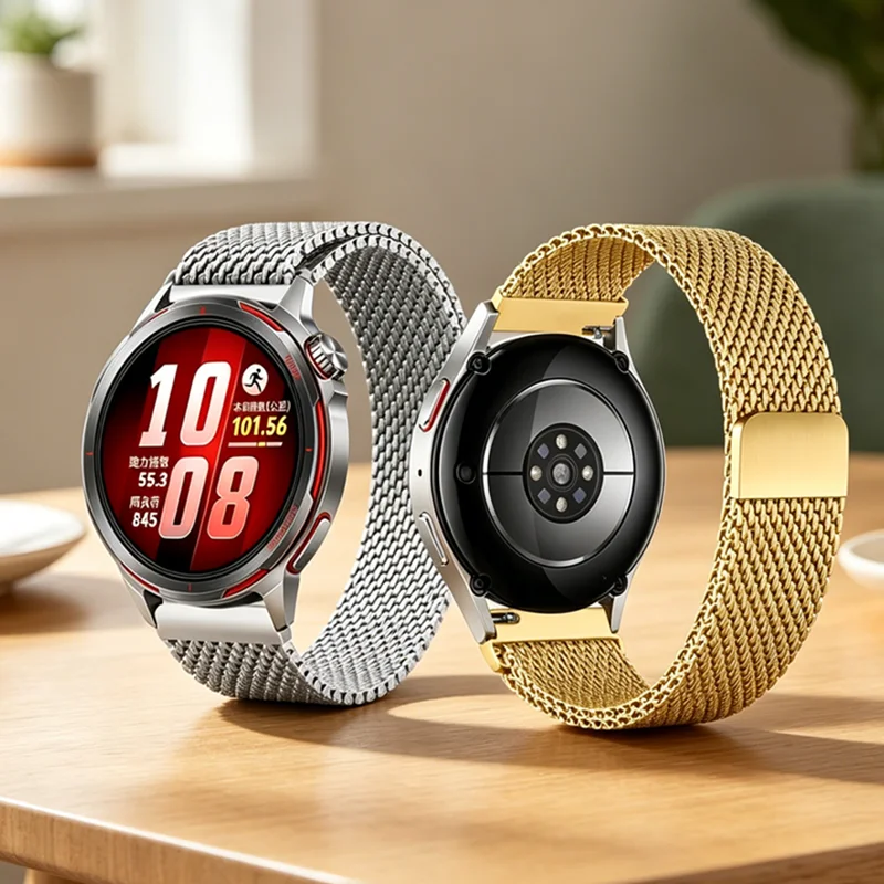 22/20/18mm Stahl-Mesh-Magnetarmband für Huawei Watch GT Runner 2/Ultimate 2 Modisches Armband Huawei Watch GT6 5 4 41/46mm