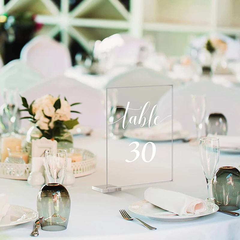 Custom Logo Acrylic Calligraphy Table Numbers With Holder Wedding Event Party Sign Personalized Birtnday Gifts Wedding Sign
