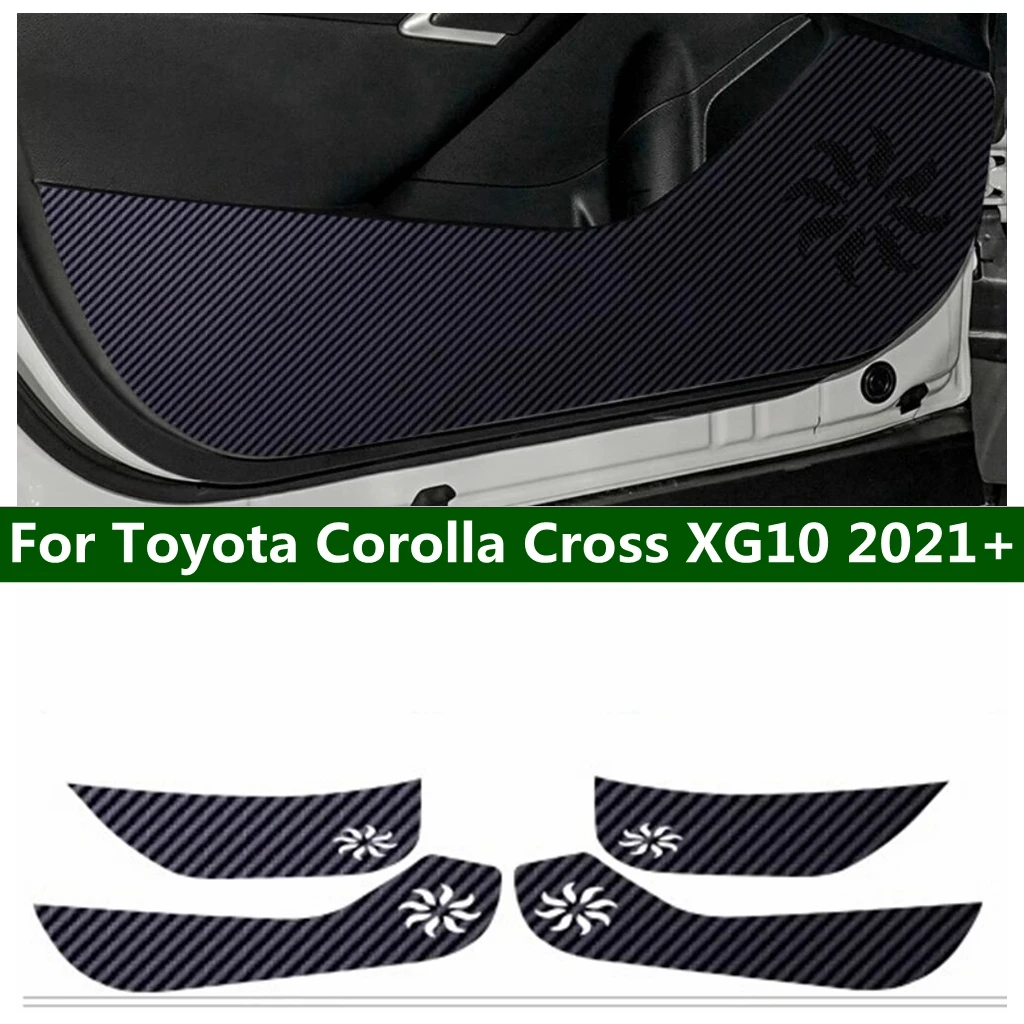 

Anti-kick Door Mats Cover Trim For Toyota Corolla Cross XG10 2021 - 2024 Car Carbon Fiber Look Sticker Side Edge Protection Pad