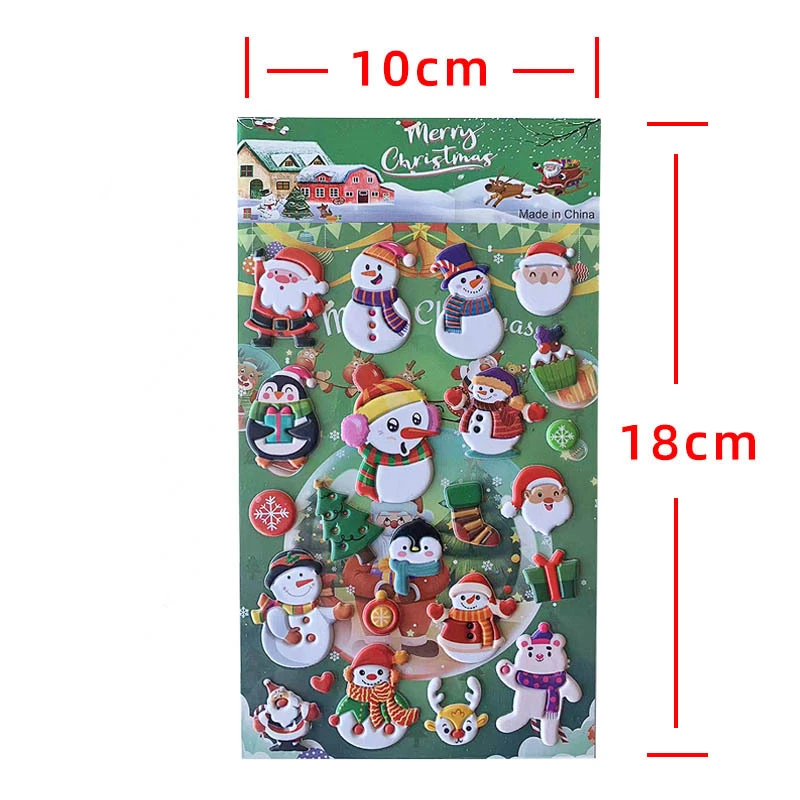 3D Christmas Puffy Stickers for Kids Cute Foam Xmas Stickers for Scrapbook DIY Phone Card Envelopes with Santa Snowman Tree