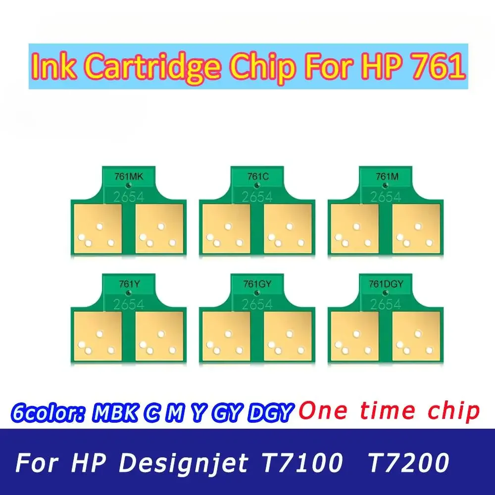 HP 761 용 칩 프린터 잉크 카트리지 칩, HP DesignJet T7100 T7200 CM991A CM992A 호환 칩 IC, HP761, 새로운 업그레이드