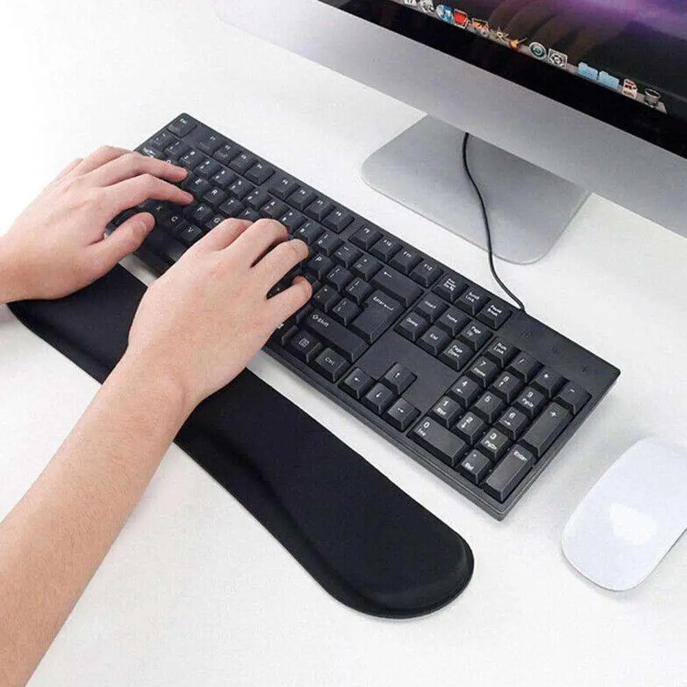 

New Keyboard Wrist Rest Pad Non-slip Mouse Pad Memory Foam Superfine Fibre For PC Computer Gaming Keyboard Platform Rest
