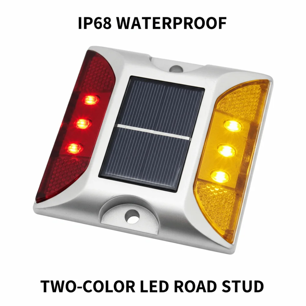 Solar Powered Solar Road Stud Light Outdoor Lighting Portable Traffic Marker Light Durable Flashing LED Ground Light Garden
