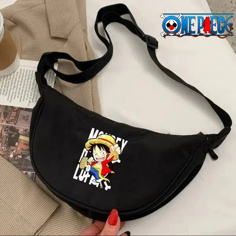 One Piece Female Hobo Bags Luffy Designer Shoulder Bags Cartoon Korean Popular Cross Body Canvas Handbag for Women Purse Gifts