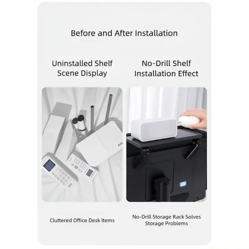 M5TD Screen Top Storage Shelfs Adjustable Monitors Storage Rack Computer Desktop Display Stand Routers Storage Rack