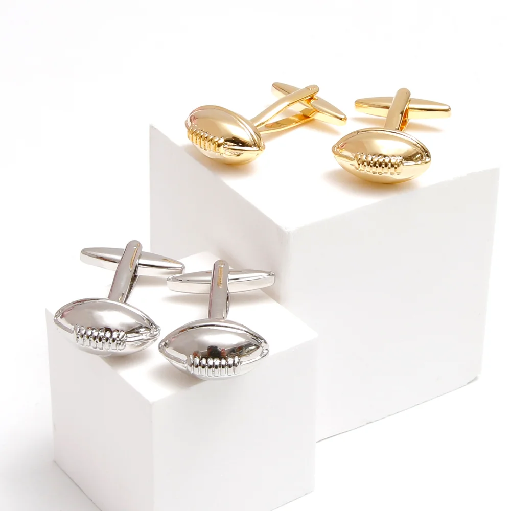 Men's Personalized Rugby Style Cufflinks Dual Business Dress Shirt Accessories Exquisite Sports Style Cufflinks For Banquets