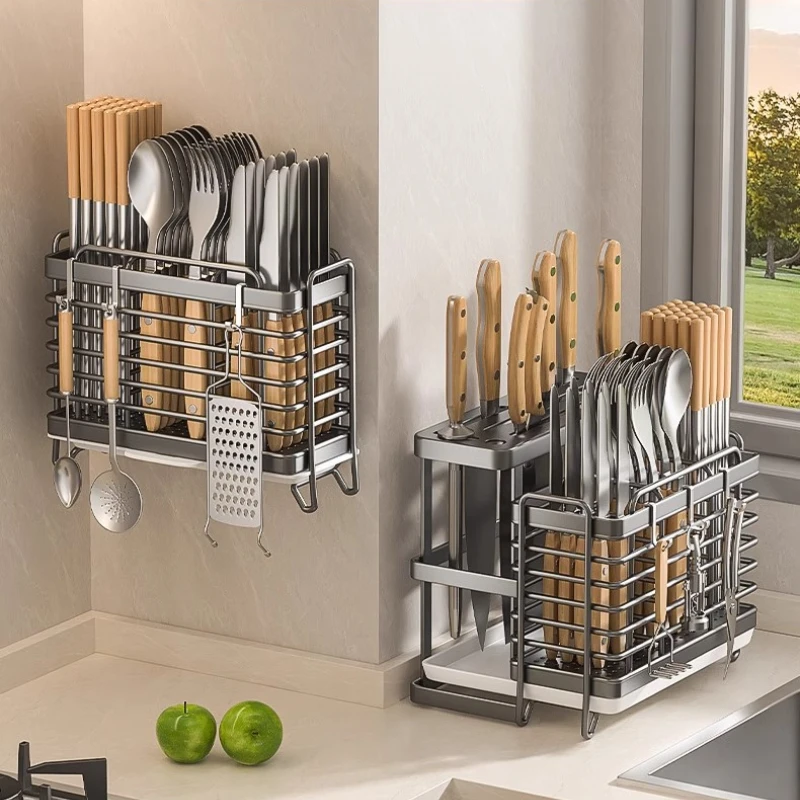 

Thickened Multi-functional Knife Holder Chopsticks Cage Kitchen Storage Rack Kitchen Utensils Wall Mounted Storage Rack