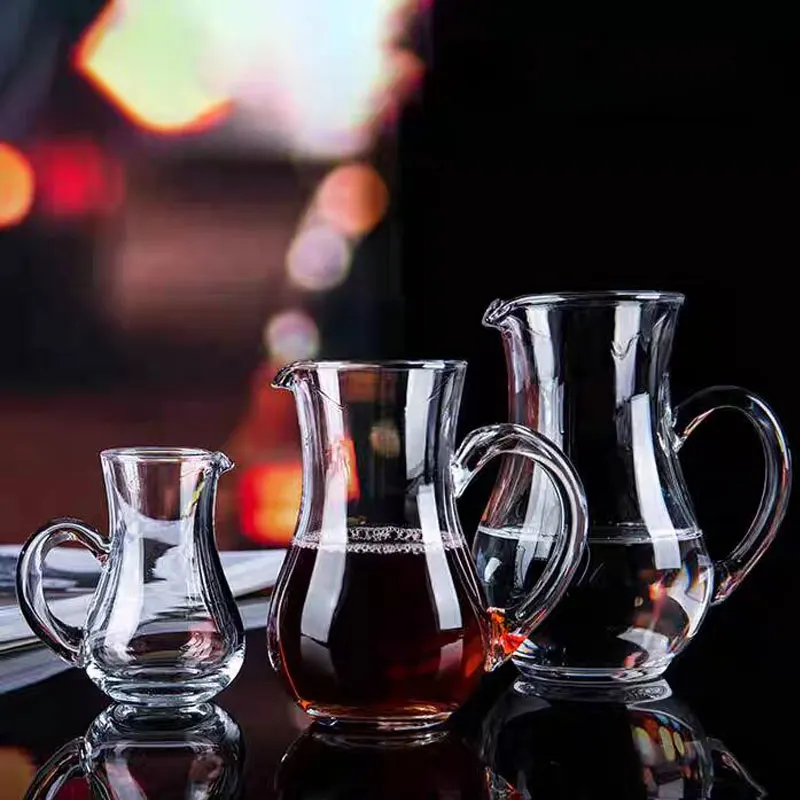 Simple Wine Whiskey Jar Tumbler 300ml/500ml/1200ml Dispenser Household Transparent Red Wine Decanter Wine Separator with Handle