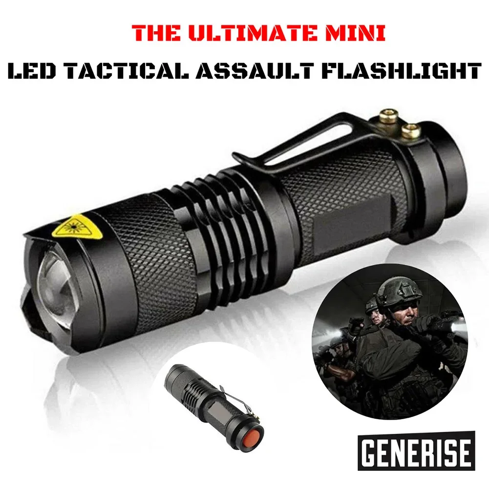 

Mini Small Torch Handheld Powerful LED Pocket Waterproof Flashlight Tail Button Switch-ON/OFF Torch For Home Travel
