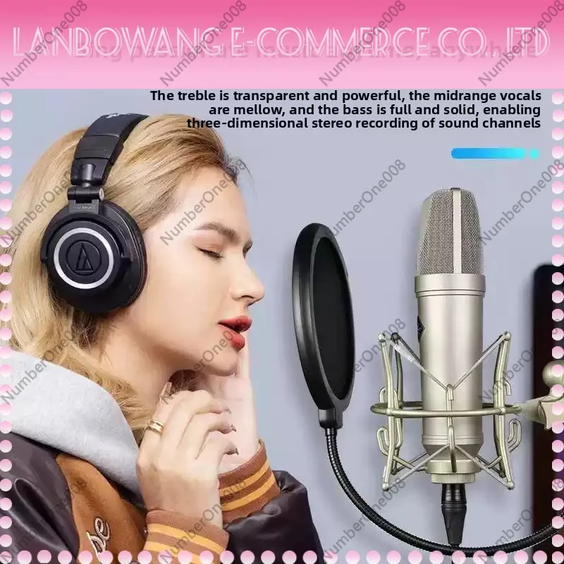 1pcs U87 Condenser Microphone, 34MM Large Diaphragm Professional Studio Recording and Live Streaming Microphone Set