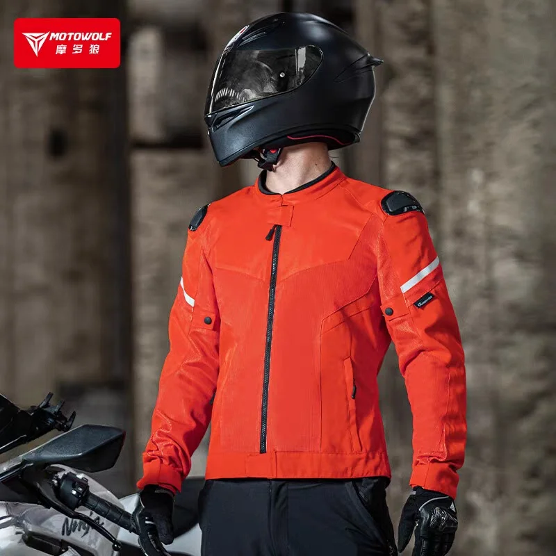 Motowolf Motorjas Heren Valbestendige Waterdichte Race Kleding Zomer Mesh Ademende Motorjas