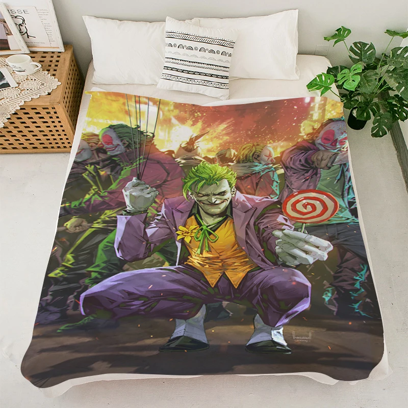 

Custom Anime Sofa Blanket S-Jokers Blankets for Winter Microfiber Bedding King Size Blanket Fluffy Soft Blankets Warm Knee Nap