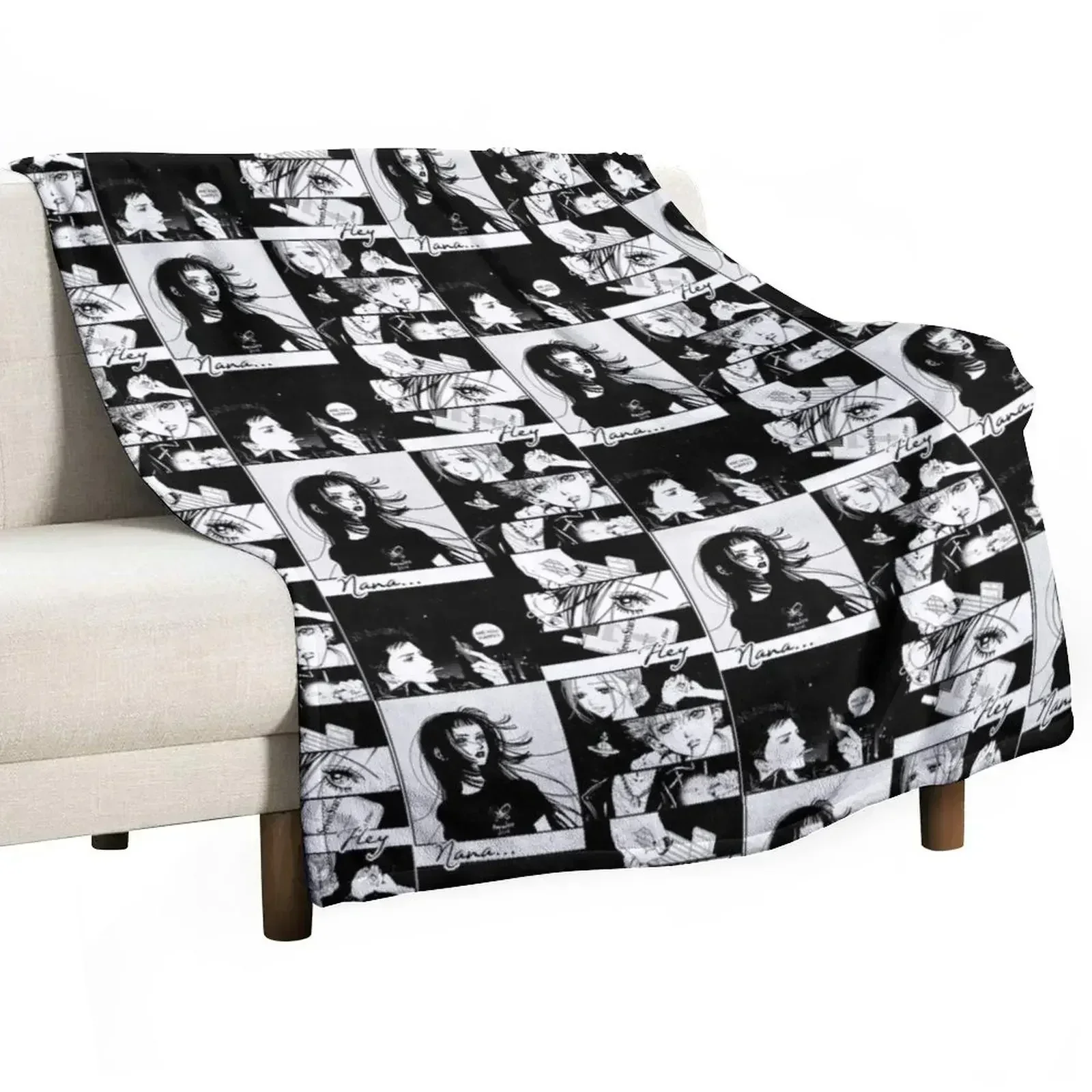 Hey Nana (High Quality) | Ai Yazawa Throw Blanket Flannel Fabric Custom anime Hairy sofa bed Plaid Blankets