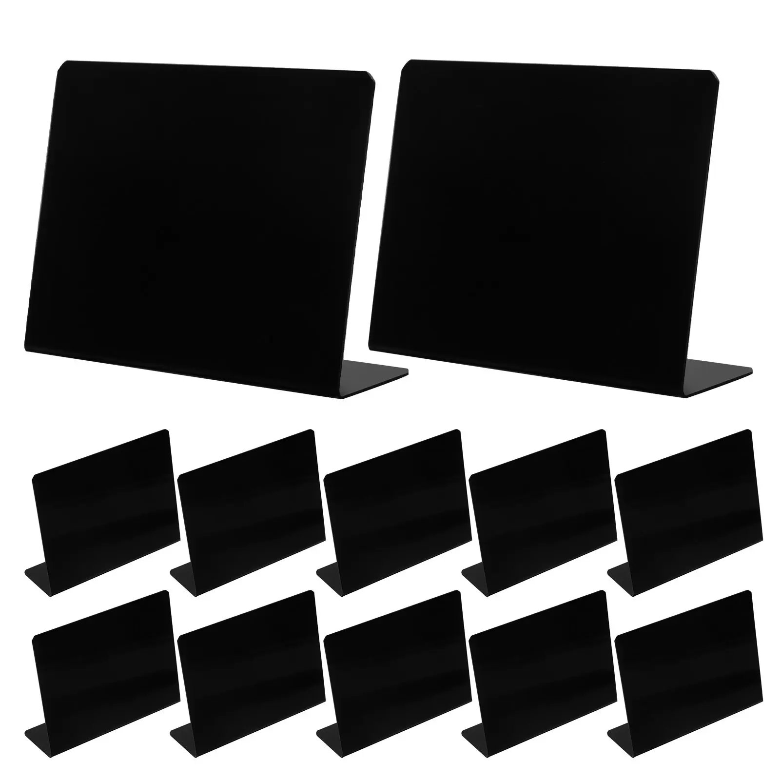 12Pcs Small Blackboard Signs Compact L-Shaped Chalkboard Sign for Table Numbers Gift Tags Wedding Place Cards Kitchen Notes